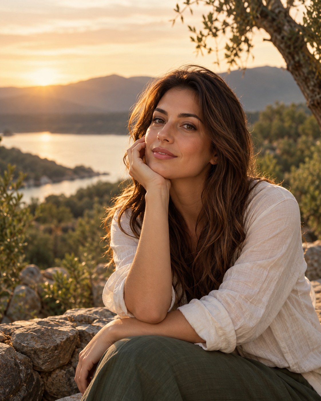 Imagen de resultado para Retrato dorado junto al lago creada con ChatGPT